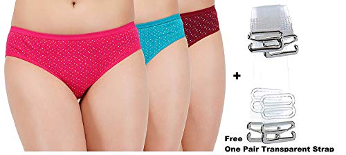 Image of AQUAZZURA Women's Cotton Multicolor Printed Panty | Panties | Bikni (Combo Pack of Three)