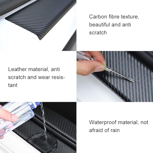 8 Stück Auto Einstiegsleisten Schutz, Auto Einstiegsleisten Carbon Faser Aufkleber, Anti Scratch Türschweller Schutz Leisten Auto Zubehör, Universal Autotür Schutz, Auto Türeinstiegsschutz Aufkleber