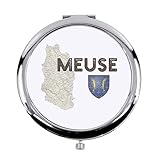Parfait pour offrir en cadeau Fabulous Miroir de Poche en métal Blanc - Meuse 55 Departement Bar-Le-Duc Carte Ancienne Est France - (Diamètre 70 mm)