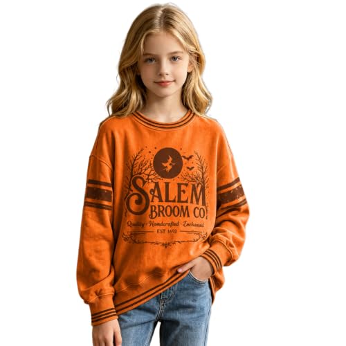 Salem Broom Company Sweatshirt For Teen Girls Halloween Witch Crewneck Tops - image 2
