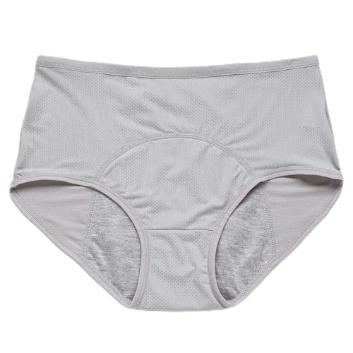 UNITV Underwear Women 3 Piece Set Leak Proof Waterproof Panties Fashion Lingerie Plus Size Briefs-red-8xl (Gray 3pcs,M(37.5-47.5KG))