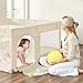 Uanlauo Beige Small Baby Playpen - 47x47in Playpen for Babies and Toddlers, Safe Indoor Play Pen, Baby Pen with Storage Bag and Breathable Mesh