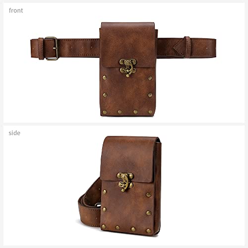 Sacoche de hanche steampunk haut de gamme en similicuir robuste et détails métalliques - 3