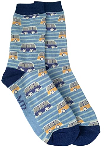 Purple Possum® Mens Socks Camper Van Blue Striped Novelty Fun...