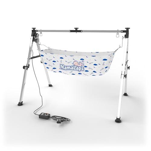 Image of MamaLaps Stainless Steel Automatic Nri Baby Cradles | Ss Folding Autoswing Cradle | Mild Steel Automatic Ghodiyu (Stainless Steel)