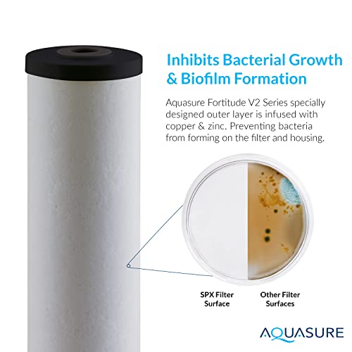Image of Aquasure Fortitude V2 Series AF-SPX-25HFL Sediment /Carbon /Siliphos Anti-Rust Media, Bacteria & Scale Inhibitor, Triple Purpose Whole House Replacement Filter Cartridge For AS-FL-25SPX, Large Size