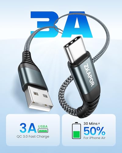 ZKAPOR Long Câble USB C 3M, Cable USB C Charge Rapide 3A Chargeur Type C – vue 2