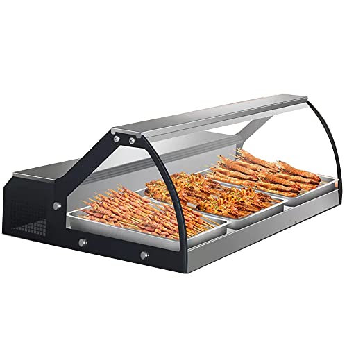 DLAZUM Vitrina para Alimentos Frescos en conserva, Vitrina para conservación de Alimentos con iluminación LED, refrigerador para Sushi, Carne, Verduras y Pescado
