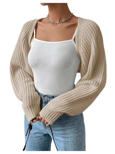 Image of RoseSeek Women's Cropped Cardigan Sweaters Open Front Bolero Shrugs
