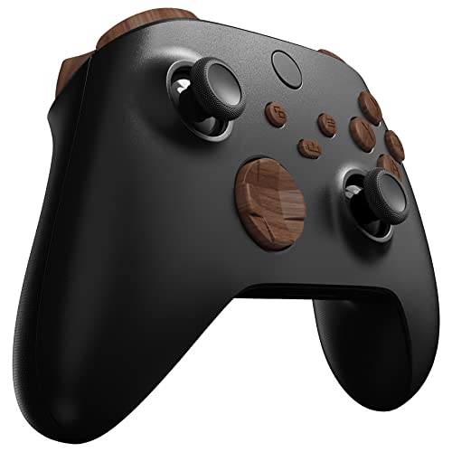 Image of eXtremeRate Replacement Buttons for Xbox Series X & S Controller, Wood Grain Custom Accessories Repair Kit Bumpers Trigers Dpad ABXY Start Back Sync Share Keys Parts for Xbox Core Wireless Controller