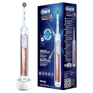 Oral-B Genius X Oplaadbare Elektrische Tandenborstel Powered By Braun, 1 Premium Rosegold Handvat Met Artificiële…