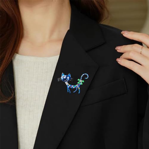Image of Fashion Cute Crystal Animal Brooch Pins for Women Girls Cat Bird Corsage accessory Pin delicate accessory Party Ceremony