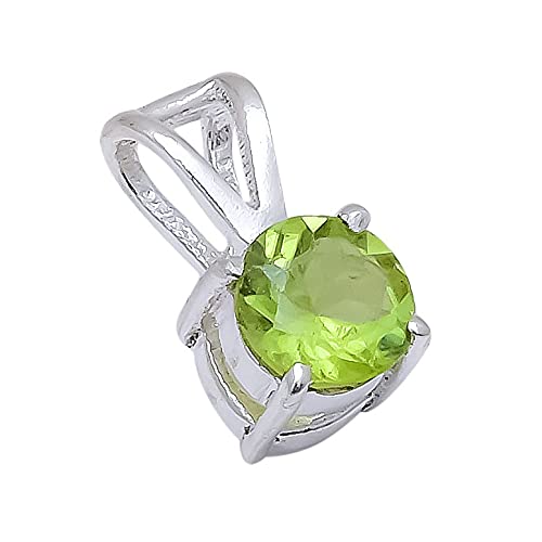 Peridot Natural Gemstone 925 Sterling Silver Pendant(0.6 gm)-image-13