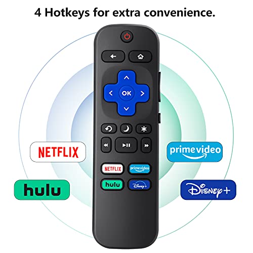 Replacement Remote for TCL, Hisense, Onn Roku Smart TVs