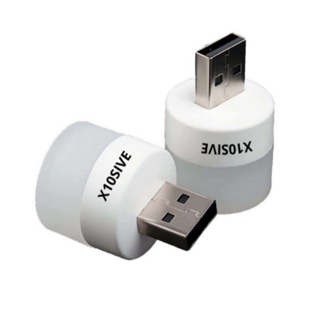 X10SIVE Portable USB Operated LED Night Light Mini USB Plugin Lamp Laptop Light Desktop Reading Light(Set of One, Plastic, White, Pack of 1)