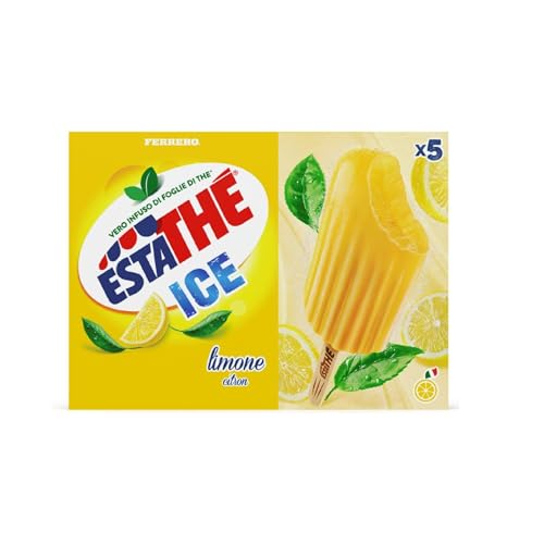 Estathé Ice Limone - 5 Ghiaccioli Gusto The al Limone, Ottimi a Merenda, Confezione da 350 Grammi