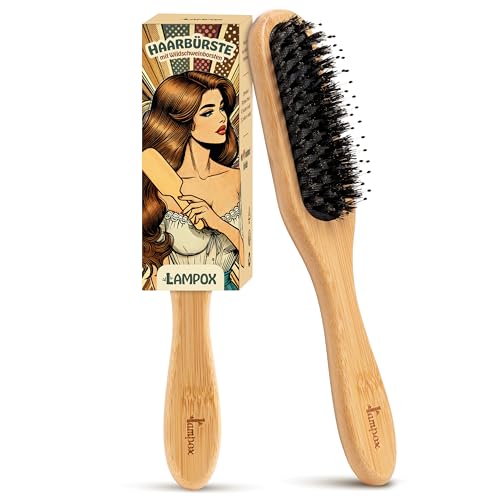Bambus Haarbürste mit Wildschweinborsten Kopfmassage Haarpflege, Entwirrbürste für lange Haare & Locken von Damen, Herren & Kinder, Massagebürste für die Kopfhaut, Detangler (länglich) Bambus Haarbürste mit Wildschweinborsten Kopfmassage Haarpflege, Entwirrbürste für lange Haare & Locken von Damen, Herren & Kinder, Massagebürste für die Kopfhaut, Detangler (länglich)