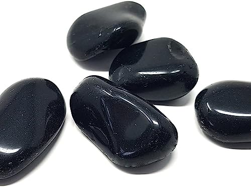 Obsidiana Negra Piedra Natural Pulida - 4 Piedras de Energía para Sanación y Feng Shui
