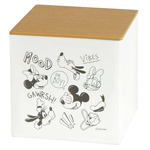 Nishiki Kasei Tissue Case with Lid Mickey Mouse I x L-fri Ivory