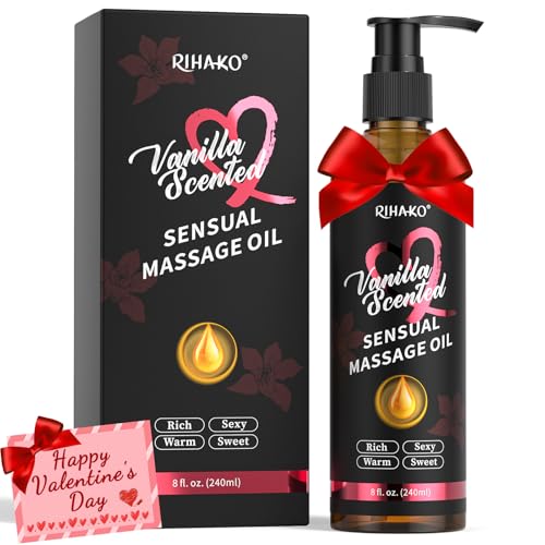 Valentines Day Date Night Sensual Body Massage Oil Vanilla Sensual Massage Oil for Couples - Couples Sweet and Sensual Massage Oils | Relaxing Massage Oil for Massage Therapy | Perfect Glide