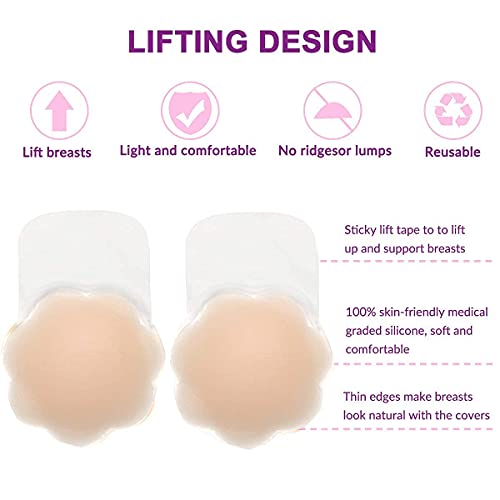Nipple Covers Breast Lift Pasties Plus Size Silicone Reusable Large Sticky Nipple Pasties For Women2