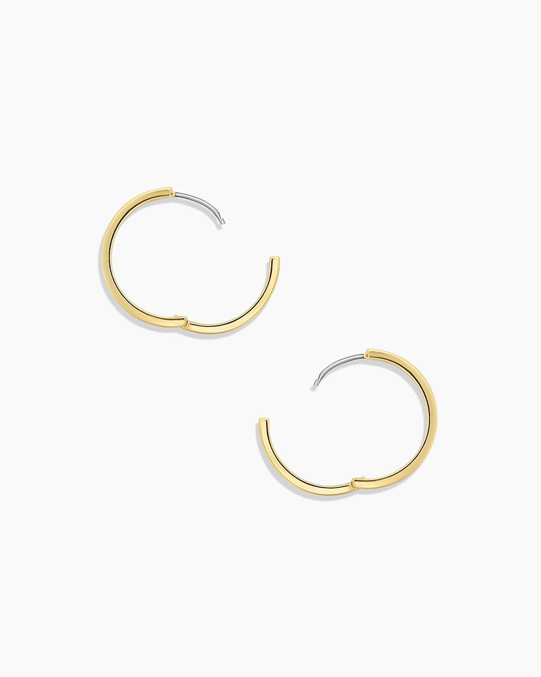 gorjana - Rose Hoops 13/16" - 18k Gold Plated Brass - Hinge Closure - Surgical Steel Post - Timeless Elegant Design - Daily Earring Wear - Image 2