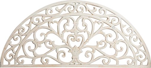 Biscottini Zerbino ghisa Grande 68,5x32x1,5 cm - Zerbino Ingresso Esterno - Zerbino in ghisa Esterno - Tappetino Ingresso casa Mezzaluna - Pulisci Scarpe Metallo Bianco