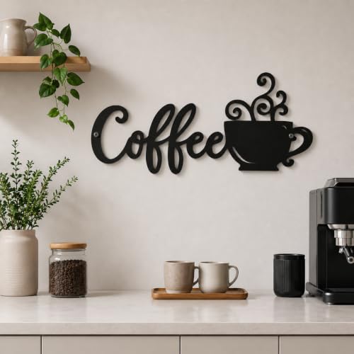 Image of Gift Kya De Coffee Wall Hanging Sign for Kitchen & Cafe | Wooden Wall Art for Coffee Corner | Black Kitchen Decor for Home & Restaurants