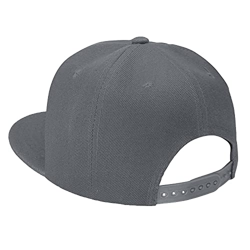 Image of Classic Snapback Hat Cap Hip Hop Style Flat Bill Blank Solid Color Adjustable Size