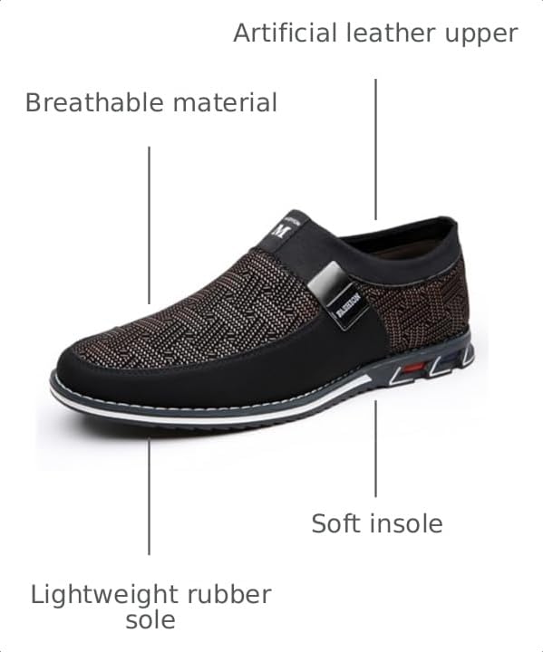 Image of Veslesth Men Casual Shoes Sneakers Loafers Comfort Walking Shoes Fashion Driving Shoes Luxury Leather Shoes for Male Business Work Office Dress Outdoor