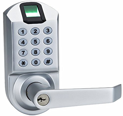 Ardwolf A1 No Drills Needed Keyless Keypad Biometric Fingerprint Door Lock, Unlock with Fingerprint Key Password - Satin Chrome