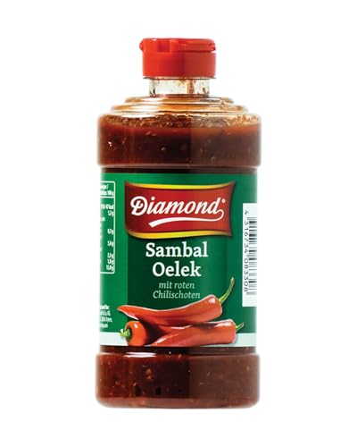DIAMOND Sambal Oelek, pasta intensamente picante de guindilla roja, para dar sabor a platos wok, arroz frito y fideos fritos - 1 x 425 g