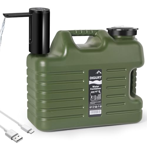 Cantimplora de Agua de 5 Galones con Dispensador Eléctrico Recargable Tipo-C 2000mAh Libre de BPA Depósito para Camping Sin Filtraciones