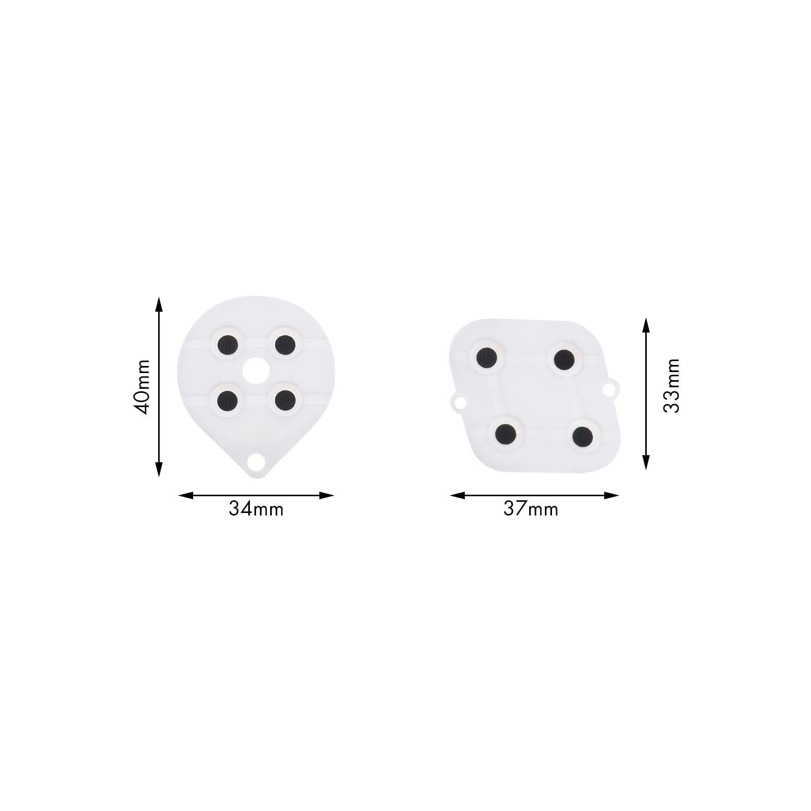 ECSiNG 2 Set Coussinet de Bouton Conducteur en Silicone Pièce de Réparation de Remplacement de Bouton de Manette Compatible avec Super Snes Manette