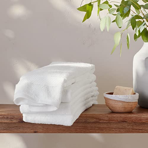 Amazon Aware 100% Organic Cotton Plush Bath Towels - Hand Towels, 4-Pack, Light Gray #TOP3