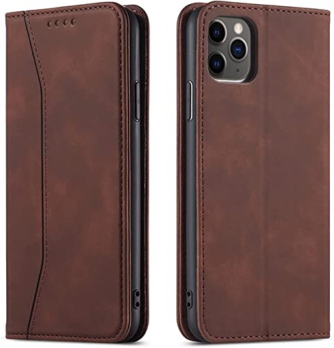 Étui iPhone 13 Pro Max coque antichoc pliable en cuir avec fente carte bancaire et support vidéo