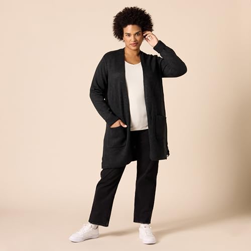 Image of Amazon Essentials Women's Long-Sleeve Jersey Stitch Open-Front Cardigan