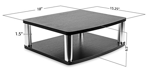 Mount-It! 2-Tier Turntable TV Stand | Swivel TV Riser | Tiered TV Lazy Susan | 360 Rotating TV Entertainment Center Stand for 13 - 42 inch TVs - Black