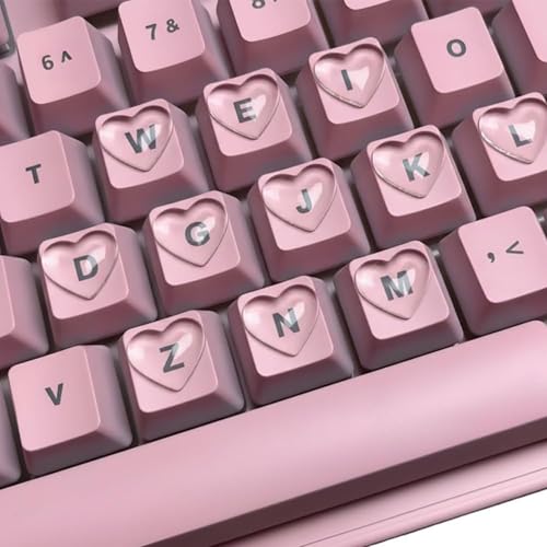Keyboard Bubbles for Long Nails, Keyboard for Long Nails, Raised Clear Glass Bubbles for Women, Self-Adhesive Reusable Adhesive Protective (30, Heart)