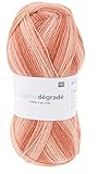  Rico Superba Dégradé Color, Calcetines de Lana 4-fädig 100g Madeja, Naranja Mezcla (Color 003) para Tejer y Hacer Ganchillo