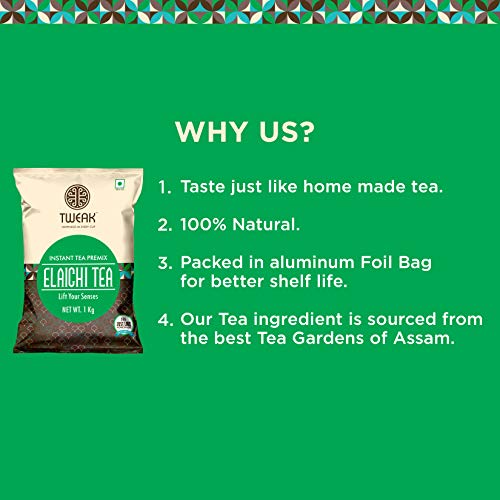 Image of TWEAK Instant Coffee Premix & Elaichi Tea Premix 1Kg Pack of 2 | Rich & Creamy 3 In 1 Coffee & Cardamom Tea | Just Add Hot Water | No Milk Required | Instant Beverage Mix for Home, Office & Travel