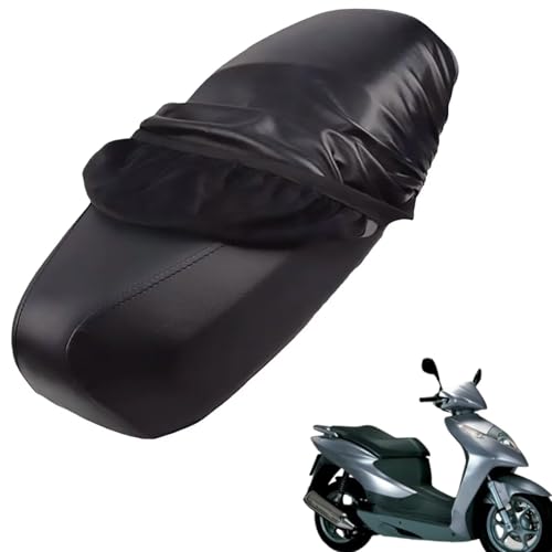 genérico Cuero Funda Asiento Moto Compatible con Honda Scooters Dylan 150, Funda para Asiento Moto, Impermeable, a Prueba de Lluvia (Negro)