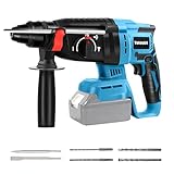 Rotary Hammer Drill for Makita 18V Battery, Brushless Cordless with Safety Clutch for Concrete/Masonry,1000 RPM,4 Application Modes with 360°Auxiliary Handle, Including 6 Drill Bits