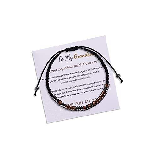 COLORFUL BLING I Love You Morse Code Wrap Rope Beaded Bracelet to My Son Daughter Grandson Granddaughter Birthday Anniversary Christmas Jewelry Inspirational Beaded Adjustable