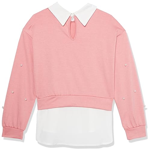 Speechless Girls' Two-fer Pearl Beaded Drop Shoulder Pullover2