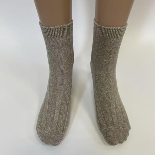 Hemp Organic Linen Crew Socks, Light Gray, Cable Knit, Casual Comfort, 5 Pack2