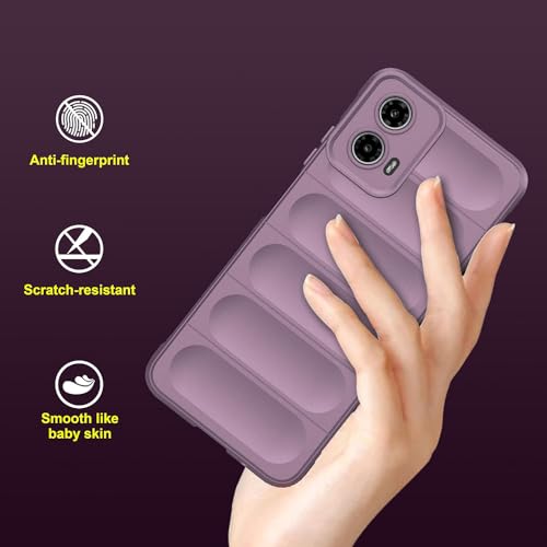 Image of amazon basics Mobile Cover for Motorola Moto G34 5G / G45 5G | Full Camera Protection | Liquid Silicon Case | Flexible Bumper Case for Motorola Moto G34 5G / G45 5G (Purple)