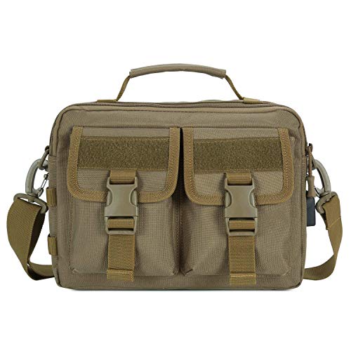Selighting Sac Bandoulière Tactique Homme Sac d'Epaule Militaire Sac à Dos Molle imperméable pour Voyage Camping Randonnée (Brun)