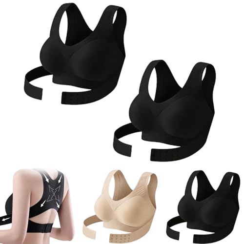 Seamless Breathable Shaping Corrective Support Bra,Posture Bras Corrector,Back Shoulder Relief Jelly Underwear 2026 New (2-Pcs-B,Medium)