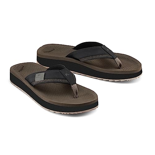 Cobian Men’s Roca Rise Synthetic Leather Strap Flip-Flop Sandals3